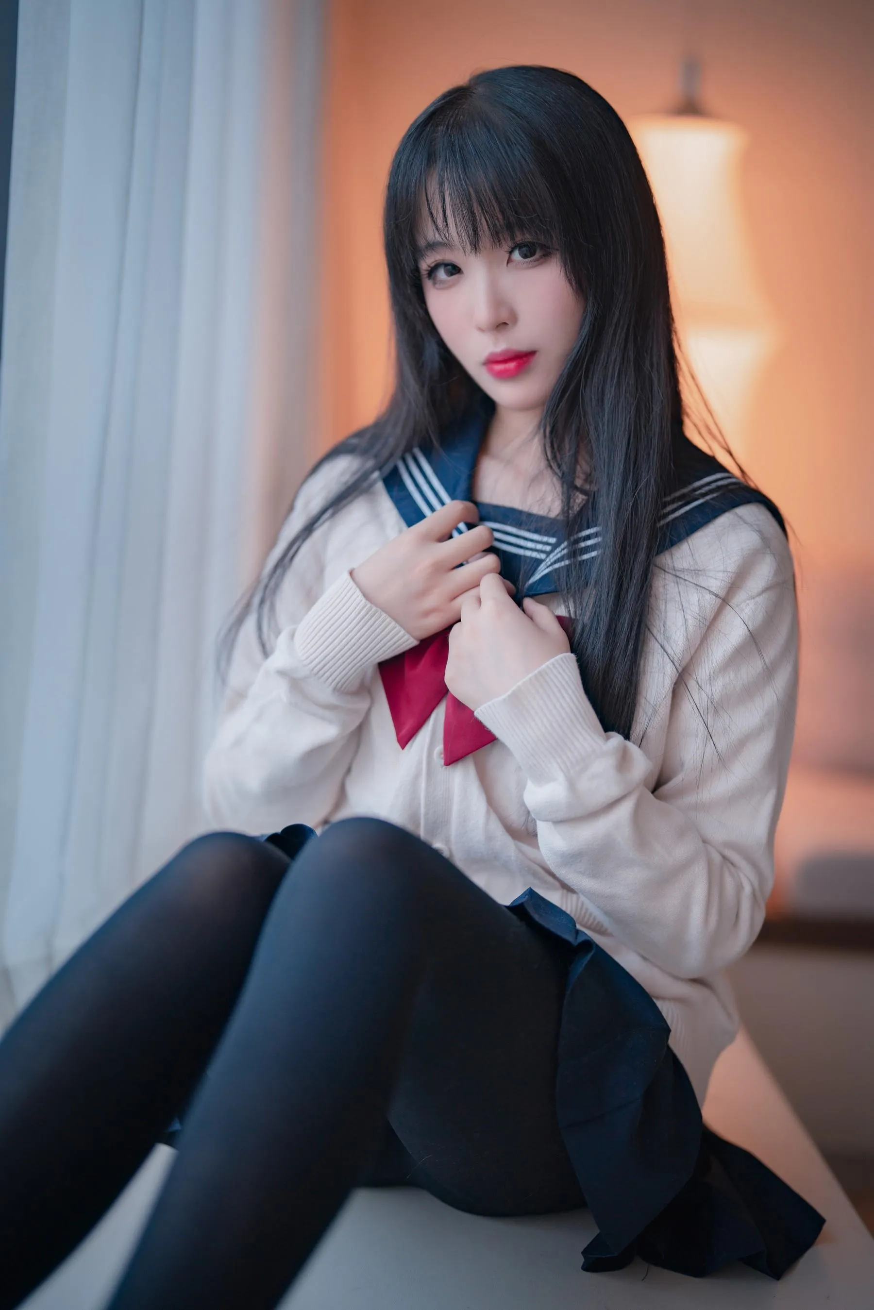 轩萧学姐 – NO.42 JK厚裤袜-写真 [33P]插图1